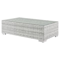 Contemporary Outdoor Patio Coffee Table With Weather-Resistant Surface