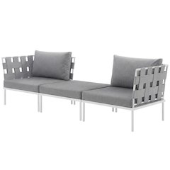 Outdoor Patio Aluminum Sectional Sofa Set Includes 3-Piece Lounge Furniture