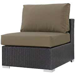 Outdoor Patio Armless Lounge Chair With Cushions For Comfortable Seating