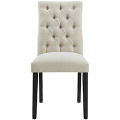 Fabric dining chair with plush backrest and comfortable seat