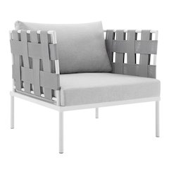 Outdoor Patio Aluminum Armchair With Sturdy Frame And Comfortable Seat