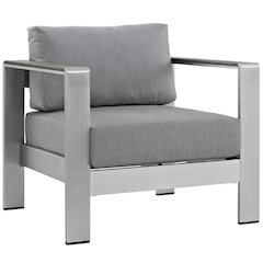 Aluminum Outdoor Lounge Armchair With Armrest And Sturdy Frame