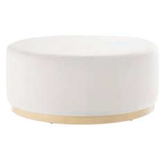 Velvet Ottoman with Upholstered Surface for Outdoor Living Space