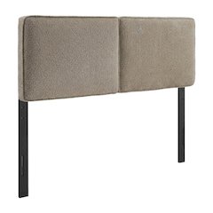 Boucle Fabric King Headboard in Soft Neutral, Padded Upholstery, Durable Frame