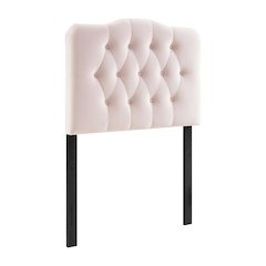 Diamond Tufted Velvet Twin Headboard with Performance Fabric and Plush Design