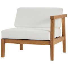 Outdoor Teak Wood Left-Arm Lounge Chair With Durable Construction