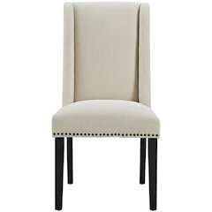 Fabric dining chair with backrest and cushioned seat, modern sturdy construction