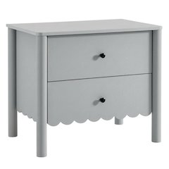 Nightstand with Two Drawers in Elegant Finish for Bedroom Storage