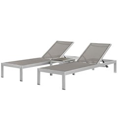 Outdoor Patio Aluminum Set With 3 Pieces And Cushioned Seats