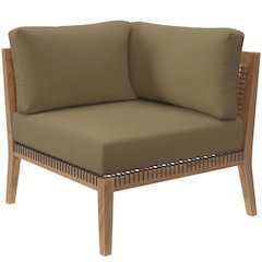Outdoor Lounge Chair With Teak Wood Frame And Comfortable Seat