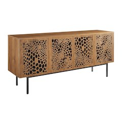 Wooden Brown TV Stand with Ample Storage Space and Modern Design