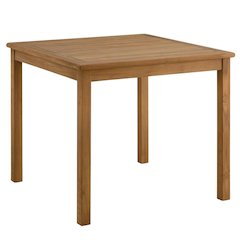 Square outdoor patio dining table in teak wood with, size and sturdy design