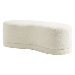 Outdoor upholstered ottoman bench with plush top for patio seating