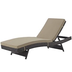 Outdoor Patio Chaise With Cushioned Comfort For Lounge Relaxation
