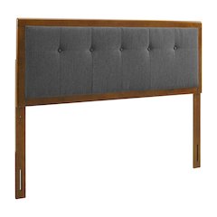 Tufted Fabric King Headboard with Wood Frame and Elegant Design