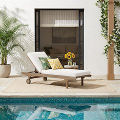 Saratoga Outdoor Patio Teak Chaise Lounge Chair