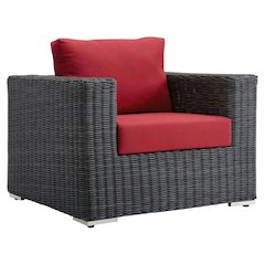 Outdoor Fabric Patio Armchair with Cushions and Sturdy Frame for Outdoor Seating