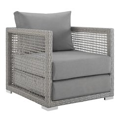 Woven Rattan Outdoor Patio Armchair With Sturdy Frame For Garden Use