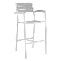 Outdoor Patio Bar Stool Set Of 2 With Armrests And Sturdy Construction