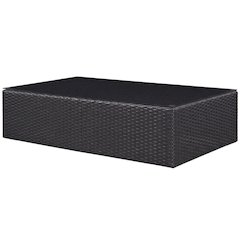 Modern Outdoor Coffee Table With Durable Wood Finish For Patio Use