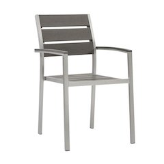 Aluminum Outdoor Patio Dining Armchair With Comfortable Backrest