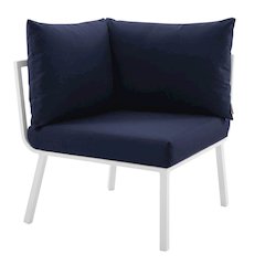 Durable Aluminum Outdoor Corner Lounge Chair With Cushioned Seat
