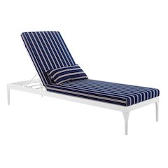 Outdoor Patio Chaise Lounge Chair With Cushioned Seat And Sturdy Frame