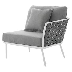 Aluminum Left-Facing Outdoor Patio Lounge Chair With Armrests