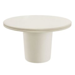 Round Concrete Outdoor Dining Table with Weather-Resistant Surface