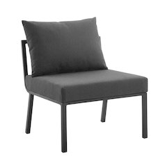 Aluminum Outdoor Lounge Chair With Cushioned Backrest And Seat