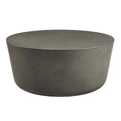 Round Concrete Outdoor Coffee Table, Weather-Resistant Design, Spacious Surface
