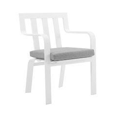 Aluminum Armchair Set For Outdoor Patio With Stackable Design, Backrest