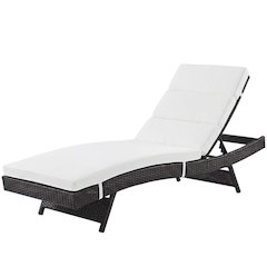 Outdoor Patio Chaise With Cushioned Seat For Comfortable Lounge