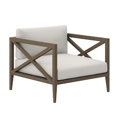 Teak Outdoor Patio Armchair With Wide Armrests And Durable Build