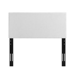 Linen-Upholstered Padded Headboard for Full and Queen Size Beds Only, White