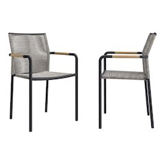 Outdoor Patio Lounge Chairs Set Of 2 With Armrests And Supportive Backrests