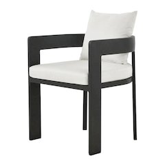 Aluminum Outdoor Patio Dining Chair with Cushioned Seat and Stylish Design