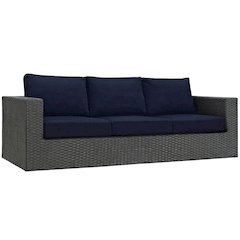 Outdoor Sunbrella Fabric Patio Lounge Sofa, Cushions, Comfortable Outdoor Living