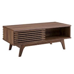 Modern Coffee Table in Natural Finish with Stable Wood Frame