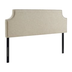 Upholstered Fabric Queen Headboard with Padded Design and Sturdy Frame