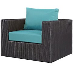 Outdoor Patio Armchair With Cushioned Seat And Backrest For Comfort