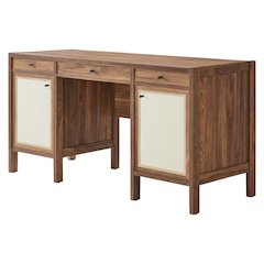 Wood Grain Office Desk with Spacious Surface and Modern Design