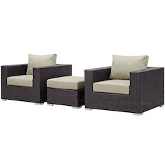 Outdoor Patio Sofa Set With Armrests And Cushions For All-Weather Comfort
