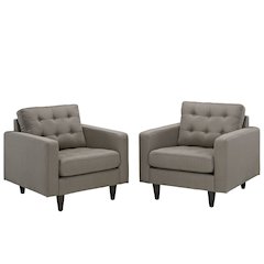 Empress Upholstered Fabric Armchair Set of 2
