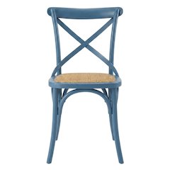 Wood and Rattan Dining Side Chair with Cane Back for Dining Room, Harbor
