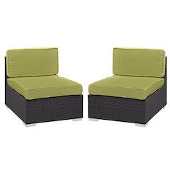 Gather Outdoor Patio Armless Chair Set of 2