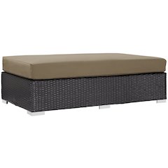 Convene Outdoor Patio Fabric Rectangle Ottoman