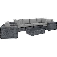 Summon 7 Piece Outdoor Patio Sunbrella Sectional Set
