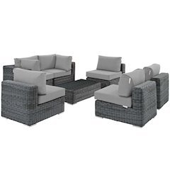 Summon 7 Piece Outdoor Patio Sunbrella Sectional Set