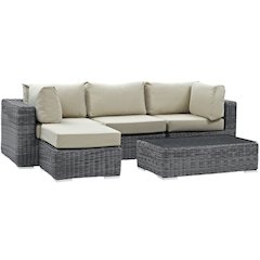 Summon 5 Piece Outdoor Patio Sunbrella Sectional Set